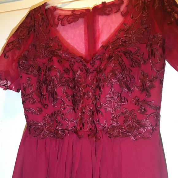 Gorgeous Fit and Flair Short Burgundy Dress - Picture 14 of 15